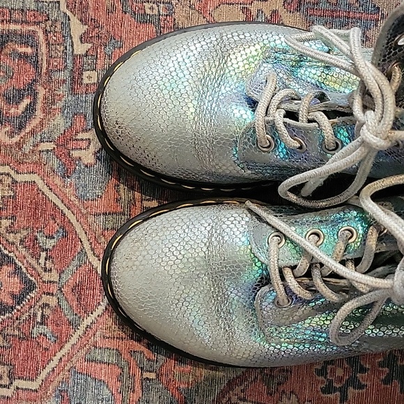 Dr. Marten Pascal Blue Iridescent Texture Boots - Picture 4 of 11